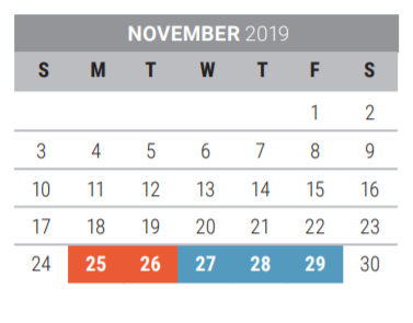District School Academic Calendar for Ogle Elementary for November 2019