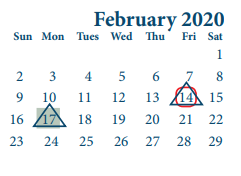 District School Academic Calendar for Purple Sage Elementary for February 2020