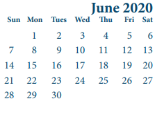 District School Academic Calendar for Cobb 6th Grade Campus for June 2020