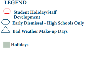 District School Academic Calendar Legend for Pyburn Elementary