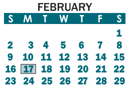 District School Academic Calendar for Southwest Middle for February 2020