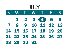 District School Academic Calendar for William B Beam Intermediate for July 2019