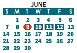 District School Academic Calendar for Chapel Grove Elementary for June 2020