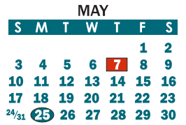 District School Academic Calendar for Tryon Elementary for May 2020