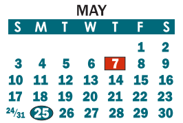 District School Academic Calendar for Stanley Middle for May 2020