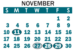 District School Academic Calendar for Gardner Park Elementary for November 2019