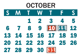 District School Academic Calendar for Sherwood Elementary for October 2019