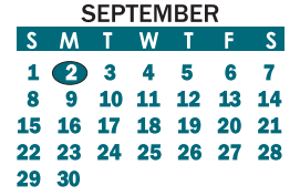 District School Academic Calendar for William B Beam Intermediate for September 2019