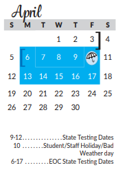 District School Academic Calendar for Lorenzo De Zavala Elementary for April 2020