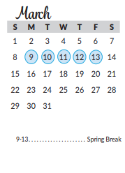 District School Academic Calendar for Lorenzo De Zavala Elementary for March 2020