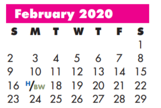 District School Academic Calendar for Adams Middle for February 2020