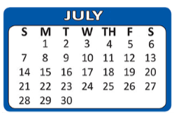 District School Academic Calendar for Scheh Elementary for July 2019