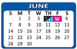 District School Academic Calendar for V M Adams Elementary for June 2020