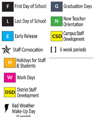 District School Academic Calendar Legend for H W Schulze Elementary