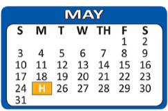 District School Academic Calendar for Bexar Co J J A E P for May 2020