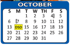 District School Academic Calendar for Jewel C Wietzel Center for October 2019