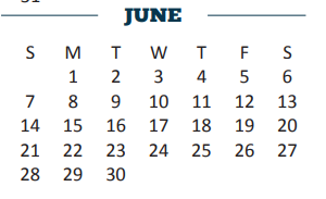 District School Academic Calendar for Long Elementary for June 2020