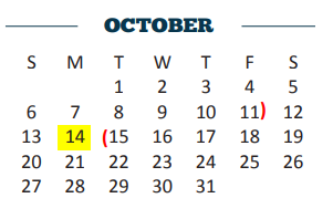 District School Academic Calendar for Coakley Middle for October 2019