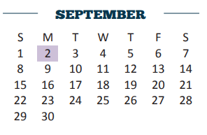 District School Academic Calendar for Keys Acad for September 2019