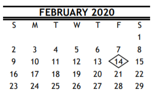 District School Academic Calendar for Barbara Bush Elementary for February 2020