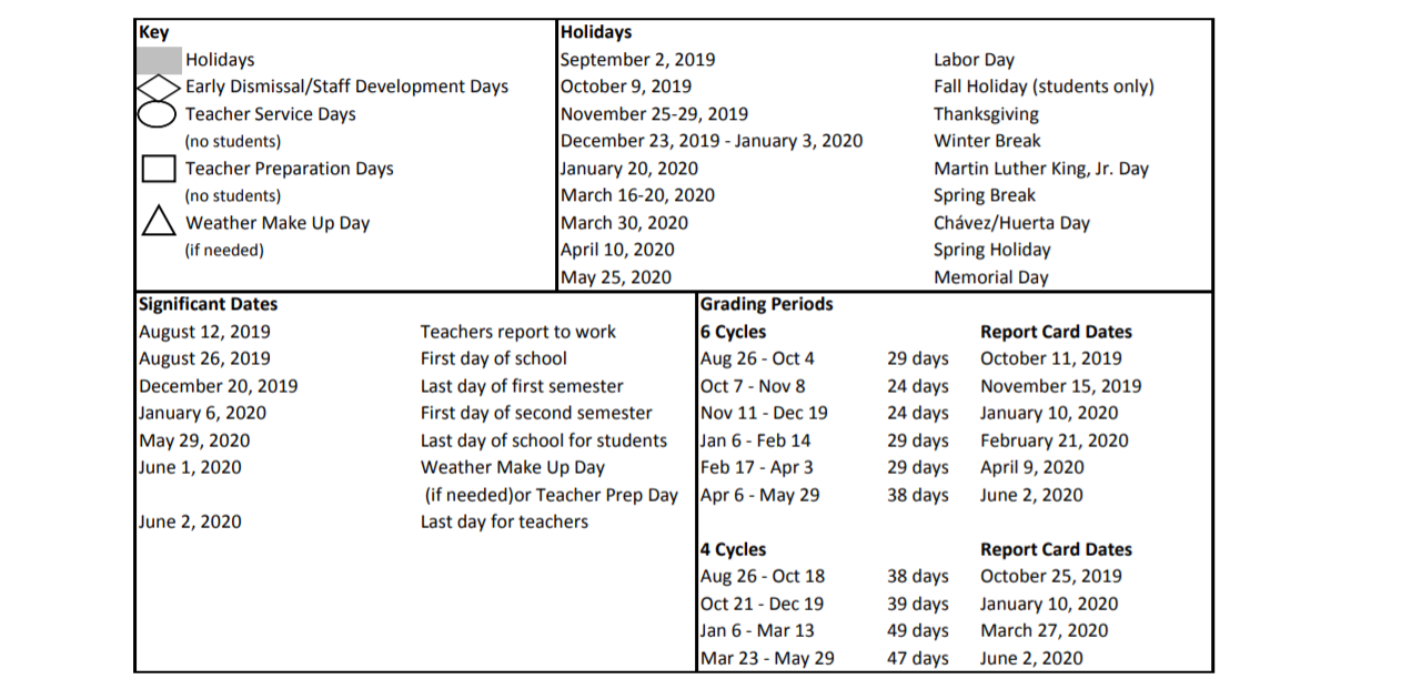 District School Academic Calendar Key for Rusk Elementary