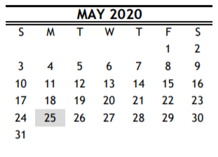 District School Academic Calendar for Tsu Charter Lab Sch for May 2020