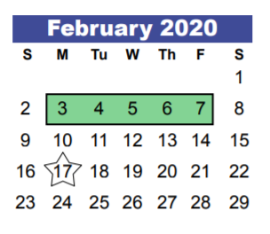 District School Academic Calendar for Eagle Springs Elementary for February 2020