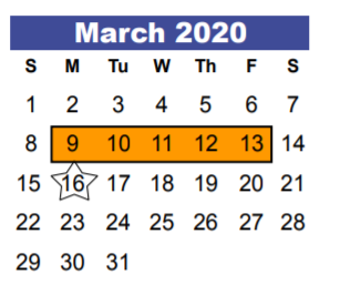 District School Academic Calendar for Kingwood Park High School for March 2020
