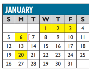 District School Academic Calendar for Dallas Co School For Accelerated L for January 2020