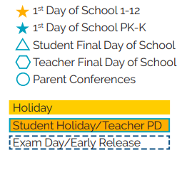 District School Academic Calendar Legend for Harry S. Truman Middle School