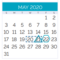District School Academic Calendar for Miller Wall Elementary School for May 2020