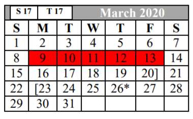 District School Academic Calendar for Olympia Elementary for March 2020