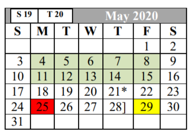 District School Academic Calendar for Judson High School for May 2020