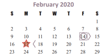 District School Academic Calendar for Sue Creech Elementary for February 2020