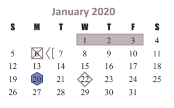 District School Academic Calendar for Morton Ranch Junior High for January 2020