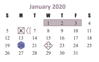 District School Academic Calendar for Robert King Elementary School for January 2020