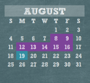 District School Academic Calendar for Wunderlich Intermediate for August 2019