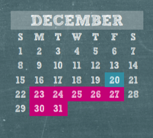 District School Academic Calendar for Benfer Elementary for December 2019