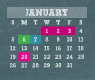 District School Academic Calendar for Kuehnle El for January 2020
