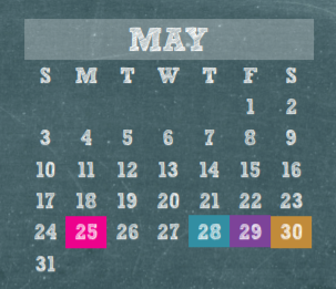 District School Academic Calendar for Klein Annex for May 2020
