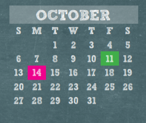 District School Academic Calendar for Wunderlich Intermediate for October 2019