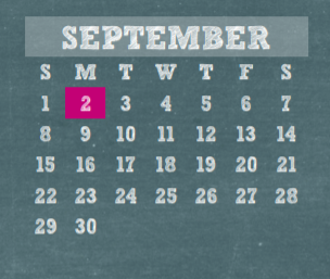 District School Academic Calendar for Kleb Intermediate for September 2019