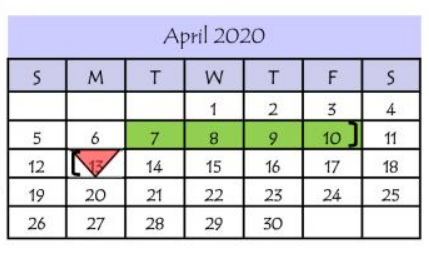 District School Academic Calendar for Diaz-Villarreal Elementary School for April 2020