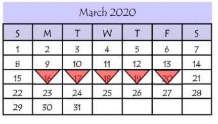 District School Academic Calendar for Eligio Kika De La Garza Elementary for March 2020
