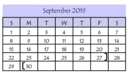 District School Academic Calendar for Elodia R Chapa Elementary for September 2019