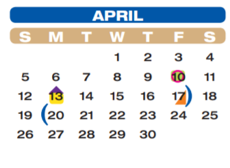 District School Academic Calendar for Huggins Elementary for April 2020