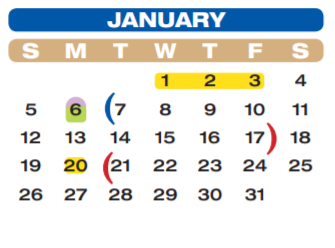 District School Academic Calendar for William Velasquez for January 2020