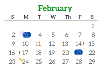 District School Academic Calendar for Christen Middle School for February 2020