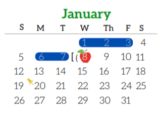 District School Academic Calendar for F S Lara Academy for January 2020