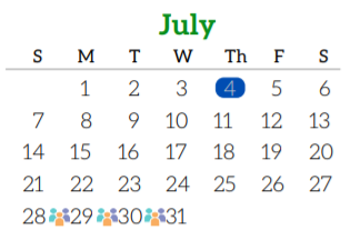 District School Academic Calendar for Pierce Elementary School for July 2019